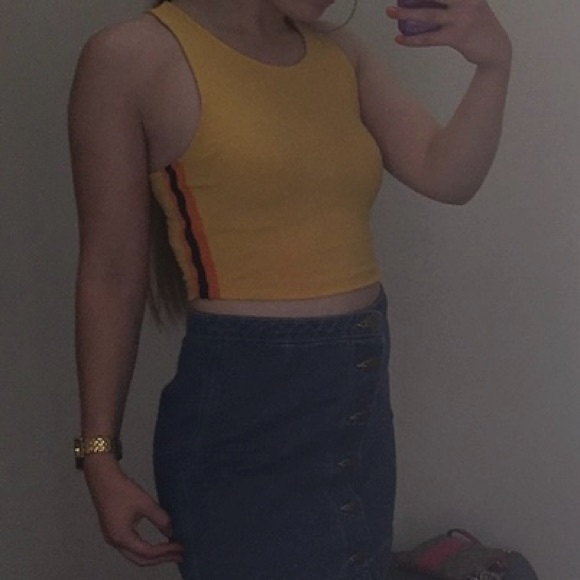 Yellow Ribbed Tank Top - Picture 2 of 3